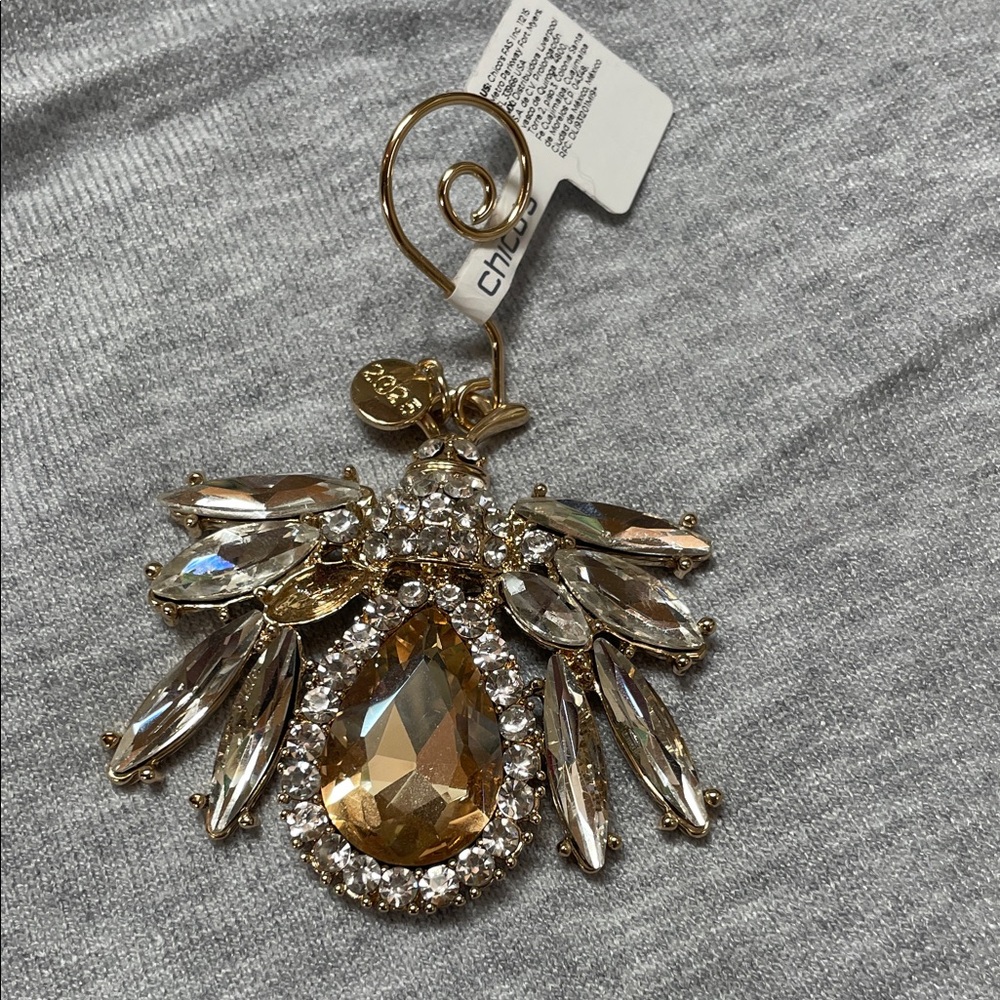Chico's Gold and Crystal Brooch